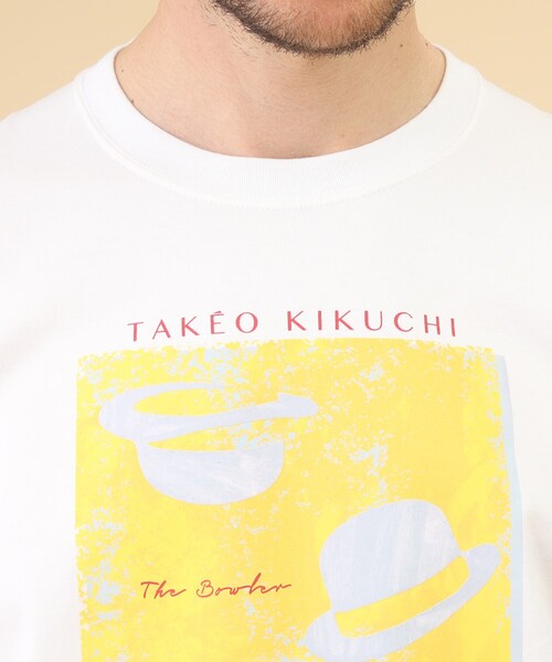 TAKEO KIKUCHI(タケオキクチ)の「◆【Sサイズ~】ボーラーハット プリント Tシャツ(Tシャツ/カットソー・メンズ・ブラック/ホワイト/サンドベージュ・01/02/03/04)」の6枚目の写真