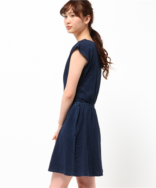 Kastane（カスタネ）の「【Kastane】インディゴ天竺ワンピース（ワンピース・レディース・インディゴブルー/ライトブルー/レッド・FREE）」の5枚目の写真