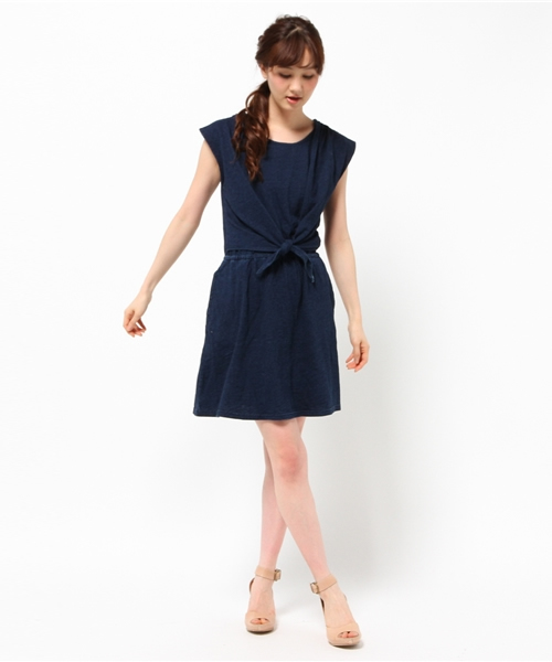 Kastane（カスタネ）の「【Kastane】インディゴ天竺ワンピース（ワンピース・レディース・インディゴブルー/ライトブルー/レッド・FREE）」の7枚目の写真