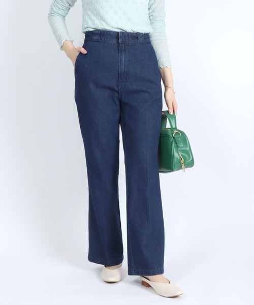 Dickies(ディッキーズ)の「Dickies(ディッキーズ)ツイルイージーフレアパンツ/カラーパンツ レディース(チノパンツ・レディース・アイボリー/ブラック/ストライプ/ベージュ/インディゴブルー・M/L)」の20枚目の写真