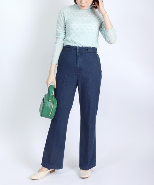Dickies(ディッキーズ)の「Dickies(ディッキーズ)ツイルイージーフレアパンツ/カラーパンツ レディース(チノパンツ・レディース・アイボリー/ブラック/ストライプ/ベージュ/インディゴブルー・M/L)」の21枚目の写真