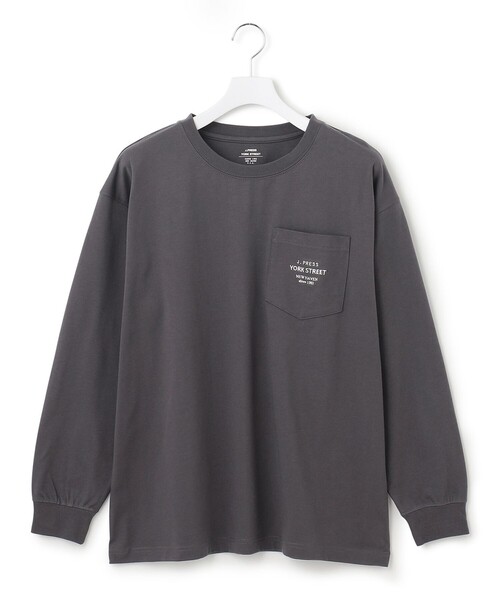 J.PRESS YORK STREET(ジェイプレスヨークストリート)の「【UNISEX】ワンポイントロゴTシャツ(Tシャツ/カットソー・メンズ・ホワイト系/グレー系/ネイビー系・SMALL/MEDIUM/LARGE)」の2枚目の写真