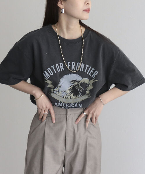 GOOD ROCK SPEED（グッドロックスピード）の「【WEB限定】【GOOD ROCK SPEED】イーグルTシャツ（Tシャツ/カットソー・レディース・ブラック/チャコールグレー・FREE）」の2枚目の写真