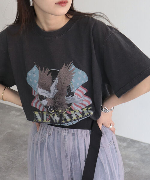 GOOD ROCK SPEED（グッドロックスピード）の「【WEB限定】【GOOD ROCK SPEED】イーグルTシャツ（Tシャツ/カットソー・レディース・ブラック/チャコールグレー・FREE）」の7枚目の写真