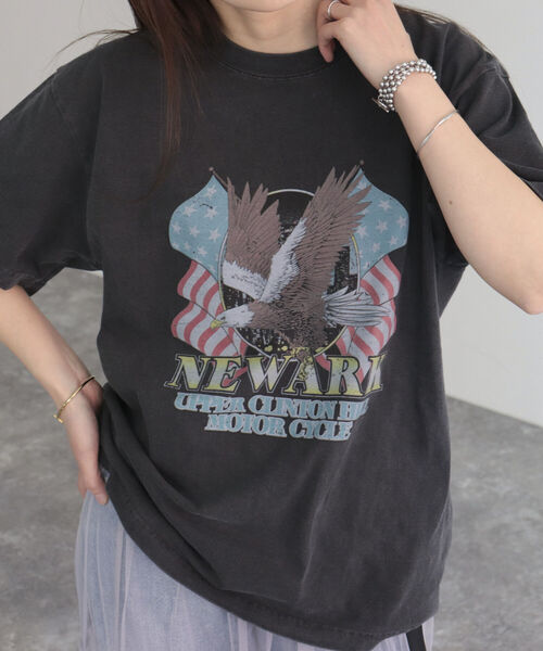 GOOD ROCK SPEED（グッドロックスピード）の「【WEB限定】【GOOD ROCK SPEED】イーグルTシャツ（Tシャツ/カットソー・レディース・ブラック/チャコールグレー・FREE）」の3枚目の写真