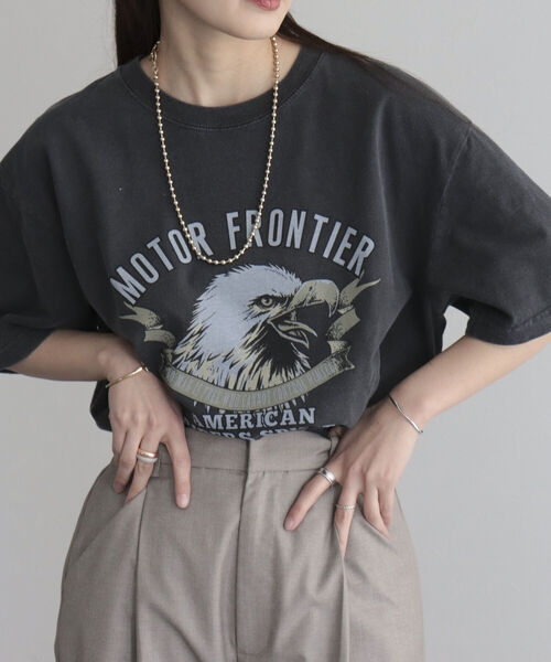 GOOD ROCK SPEED（グッドロックスピード）の「【WEB限定】【GOOD ROCK SPEED】イーグルTシャツ（Tシャツ/カットソー・レディース・ブラック/チャコールグレー・FREE）」の5枚目の写真