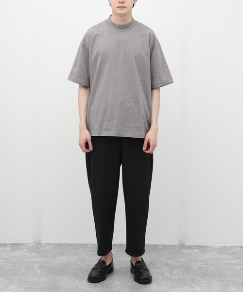 STILL BY HAND（スティルバイハンド）の「【STILL BY HAND / スティルバイハンド】 MIXテンジクハイネックT CS07231（Tシャツ/カットソー・メンズ・チャコールグレー/ブラック/ブラウン・46/48）」の5枚目の写真