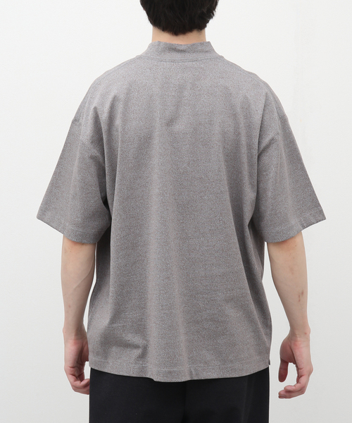 STILL BY HAND（スティルバイハンド）の「【STILL BY HAND / スティルバイハンド】 MIXテンジクハイネックT CS07231（Tシャツ/カットソー・メンズ・チャコールグレー/ブラック/ブラウン・46/48）」の8枚目の写真