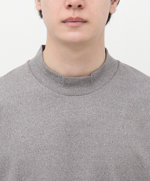 STILL BY HAND（スティルバイハンド）の「【STILL BY HAND / スティルバイハンド】 MIXテンジクハイネックT CS07231（Tシャツ/カットソー・メンズ・チャコールグレー/ブラック/ブラウン・46/48）」の9枚目の写真