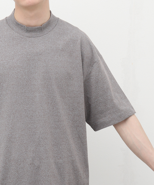 STILL BY HAND（スティルバイハンド）の「【STILL BY HAND / スティルバイハンド】 MIXテンジクハイネックT CS07231（Tシャツ/カットソー・メンズ・チャコールグレー/ブラック/ブラウン・46/48）」の11枚目の写真