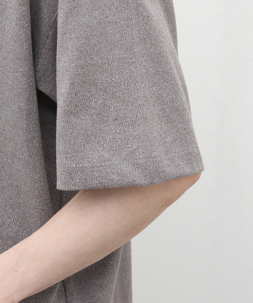 STILL BY HAND（スティルバイハンド）の「【STILL BY HAND / スティルバイハンド】 MIXテンジクハイネックT CS07231（Tシャツ/カットソー・メンズ・チャコールグレー/ブラック/ブラウン・46/48）」の12枚目の写真