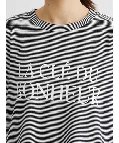 Green Parks(グリーンパークス)の「半袖ボーダーロゴTEE(Tシャツ/カットソー・レディース・ライトグリーン/ブラウン/ブラック・FREE)」の17枚目の写真