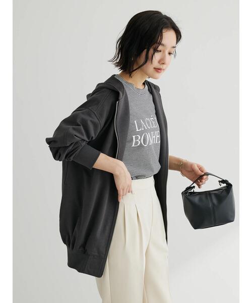 Green Parks(グリーンパークス)の「半袖ボーダーロゴTEE(Tシャツ/カットソー・レディース・ライトグリーン/ブラウン/ブラック・FREE)」の20枚目の写真