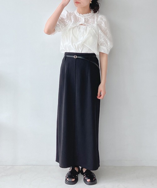 AS KNOW AS plus（アズノゥアズプラス）の「○リバーシブルベルト付きリップルナロースカート（スカート・レディース・ブラック/グレイッシュベージュ/グリーン/アイボリー/ベージュ系/ボルドー/モカ・FREE）」の18枚目の写真