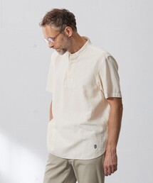 J.PRESS（ジェイプレス）の「【HYBRID LINEN】ドビーストライプ バンドカラーラガーシャツ（シャツ/ブラウス）」