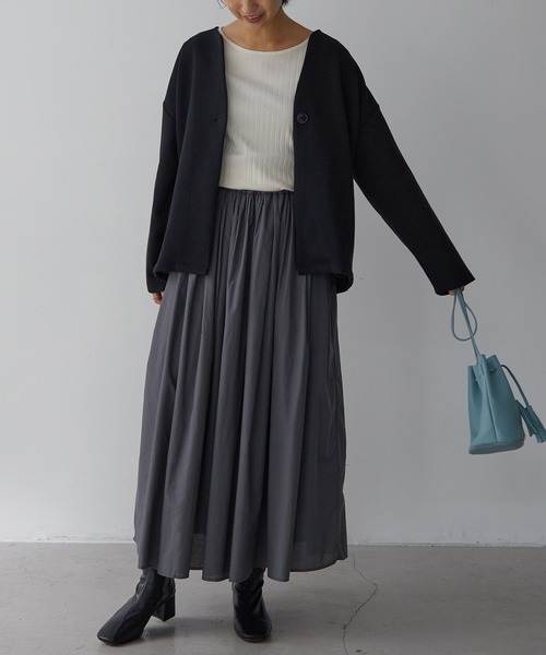for/c(フォーシー)の「ダンボールコクーンジャケット【サスティナブル】(その他アウター・レディース・ブラック・M/L/LL)」の4枚目の写真