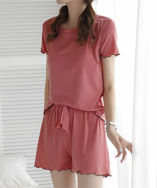 NinaetLina（ニナエリナ）の「上下セットアップルームウェア（ルームウェア/パジャマ・レディース・イエロー/ホワイト/ピンク/ラベンダー/グレー/ブラック/オリーブ・FREE）」の7枚目の写真