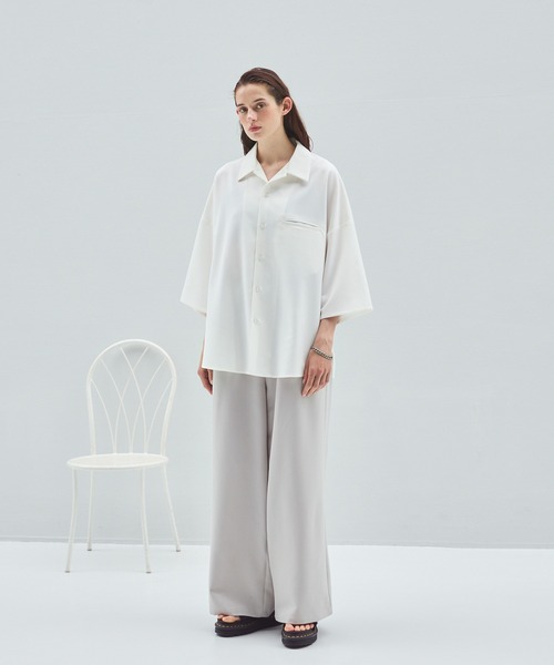 cussil（クシル）の「【cussil/クシル】TRストレッチルーズシルエットハイウエストストレートパンツ/デニムパンツ（スラックス・メンズ・ブラック/ライトグレー/ダークグレー/サックスブルー/ブラック系/ブルー系/チャコールグレー/ダークブラウン/ダークグリーン/グレー・S/M/L/XS）」の14枚目の写真