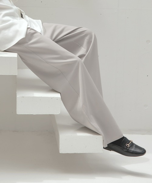 cussil（クシル）の「【cussil/クシル】TRストレッチルーズシルエットハイウエストストレートパンツ/デニムパンツ（スラックス・メンズ・ブラック/ライトグレー/ダークグレー/サックスブルー/ブラック系/ブルー系/チャコールグレー/ダークブラウン/ダークグリーン/グレー・S/M/L/XS）」の21枚目の写真