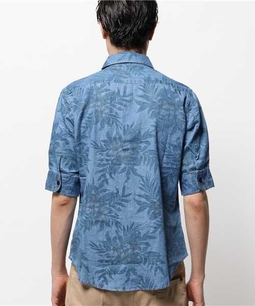 VENCEEXCHANGE(ヴァンスエクスチェンジ)の「デニム花柄総プリントシャツ5LS(シャツ/ブラウス・メンズ・ブルー・SMALL/LARGE/MEDIUM)」の8枚目の写真