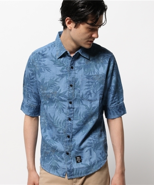 VENCEEXCHANGE(ヴァンスエクスチェンジ)の「デニム花柄総プリントシャツ5LS(シャツ/ブラウス・メンズ・ブルー・SMALL/LARGE/MEDIUM)」の12枚目の写真