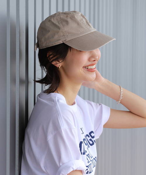 JOURNAL STANDARD relume（ジャーナルスタンダード　レリューム）の「【newhattan】DAMAGED BASEBALL CAP：キャプ（ハット・レディース・アイボリー/ベージュ/チャコールグレー/レンガ・FREE）」の3枚目の写真