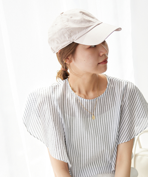 JOURNAL STANDARD relume（ジャーナルスタンダード　レリューム）の「【newhattan】DAMAGED BASEBALL CAP：キャプ（ハット・レディース・アイボリー/ベージュ/チャコールグレー/レンガ・FREE）」の2枚目の写真