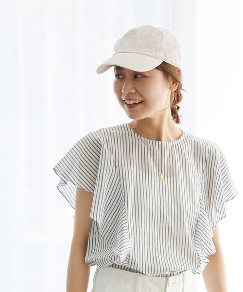 JOURNAL STANDARD relume（ジャーナルスタンダード　レリューム）の「【newhattan】DAMAGED BASEBALL CAP：キャプ（ハット・レディース・アイボリー/ベージュ/チャコールグレー/レンガ・FREE）」の6枚目の写真