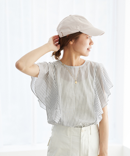 JOURNAL STANDARD relume（ジャーナルスタンダード　レリューム）の「【newhattan】DAMAGED BASEBALL CAP：キャプ（ハット・レディース・アイボリー/ベージュ/チャコールグレー/レンガ・FREE）」の15枚目の写真