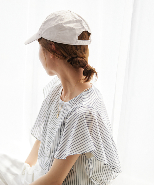 JOURNAL STANDARD relume（ジャーナルスタンダード　レリューム）の「【newhattan】DAMAGED BASEBALL CAP：キャプ（ハット・レディース・アイボリー/ベージュ/チャコールグレー/レンガ・FREE）」の5枚目の写真