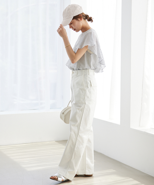 JOURNAL STANDARD relume（ジャーナルスタンダード　レリューム）の「【newhattan】DAMAGED BASEBALL CAP：キャプ（ハット・レディース・アイボリー/ベージュ/チャコールグレー/レンガ・FREE）」の9枚目の写真