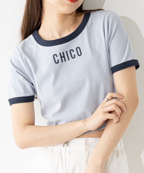 セール】リンガー配色ロゴプリントT（Tシャツ/カットソー