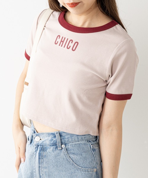 Chico（チコ）の「リンガー配色ロゴプリントT（Tシャツ/カットソー・レディース・ブルー/ブラック/ホワイト/ピンク・FREE）」の16枚目の写真