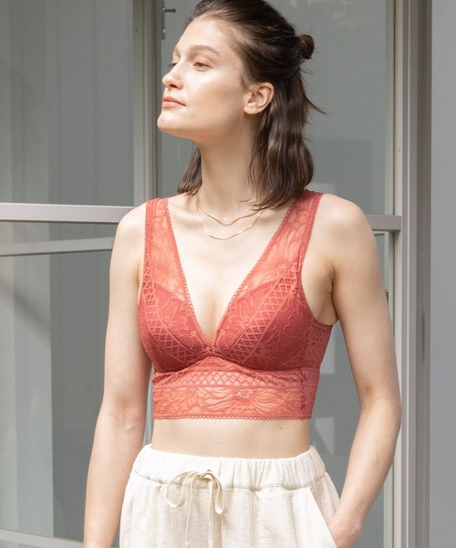 bijorie（ビジュリィ）の「【bijorie】ベストボディブラ　Vバックレース／Beach Flower series（ブラジャー・レディース・ネイビー/レッド/アイボリー・MEDIUM/LARGE/LG）」の18枚目の写真