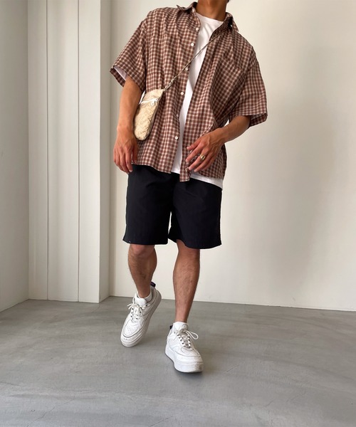 CANAL JEAN（キャナルジーン）の「choice_cnl　チェック半袖シャツ（シャツ/ブラウス・レディース・ブルー/ベージュ・ONE SIZE）」の13枚目の写真