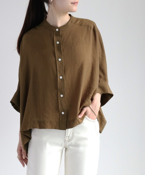 cepo（セポ）の「バンドカラー ドルマンスリーブシャツ（シャツ/ブラウス・レディース・ベージュ/オフホワイト/モカ/ブラウン・M）」の2枚目の写真