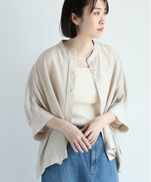 cepo（セポ）の「バンドカラー ドルマンスリーブシャツ（シャツ/ブラウス・レディース・ベージュ/オフホワイト/モカ/ブラウン・M）」の14枚目の写真