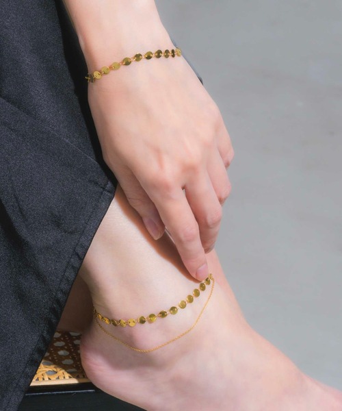 muku（ムク）の「金属アレルギー対応　ラウンドモチーフアンクレット/サージカルステンレス/316L（アンクレット・レディース・ゴールド・FREE）」の5枚目の写真