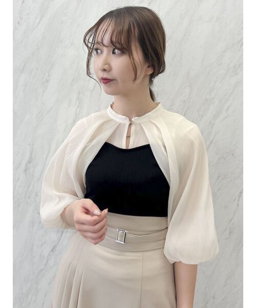 dazzlin（ダズリン）の「ケープバルーンシアートップス（Tシャツ/カットソー・レディース・ブラック/ネイビー/ブラウン・FREE）」の4枚目の写真