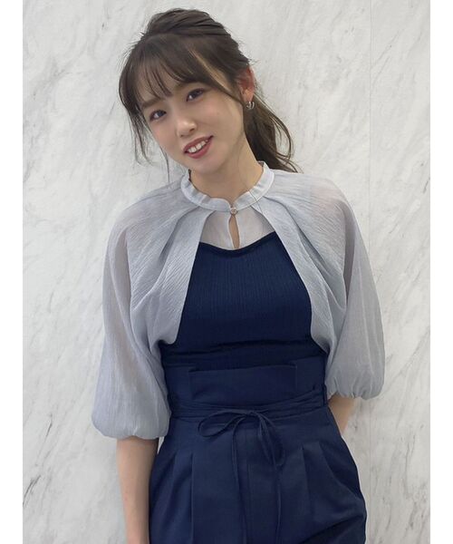 dazzlin（ダズリン）の「ケープバルーンシアートップス（Tシャツ/カットソー・レディース・ブラック/ネイビー/ブラウン・FREE）」の16枚目の写真