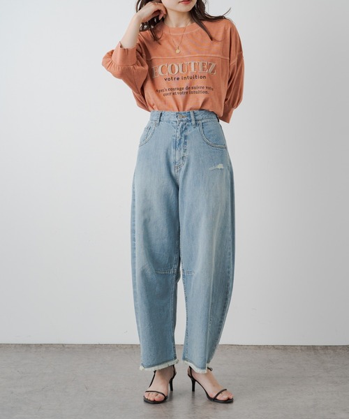 PUAL CE CIN（ピュアルセシン）の「【WEB限定】シリコン刺繍Tシャツ（Tシャツ/カットソー・レディース・イエロー/オレンジ/チャコール/ベージュ・FREE）」の5枚目の写真