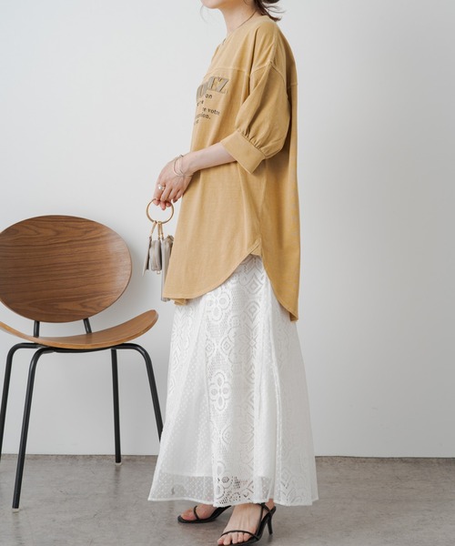 PUAL CE CIN（ピュアルセシン）の「【WEB限定】シリコン刺繍Tシャツ（Tシャツ/カットソー・レディース・イエロー/オレンジ/チャコール/ベージュ・FREE）」の13枚目の写真