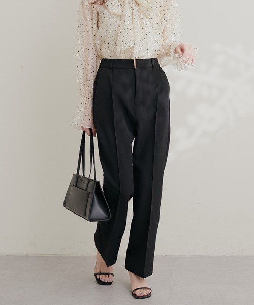 natural couture（ナチュラルクチュール）の「osonoハイウエスト美フレアパンツ（スラックス・レディース・ブラック/モカ/その他1・SMALL/MEDIUM/LARGE）」の5枚目の写真