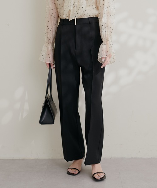 natural couture（ナチュラルクチュール）の「osonoハイウエスト美フレアパンツ（スラックス・レディース・ブラック/モカ/その他1・SMALL/MEDIUM/LARGE）」の4枚目の写真