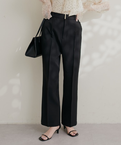 natural couture（ナチュラルクチュール）の「osonoハイウエスト美フレアパンツ（スラックス・レディース・ブラック/モカ/その他1・SMALL/MEDIUM/LARGE）」の6枚目の写真