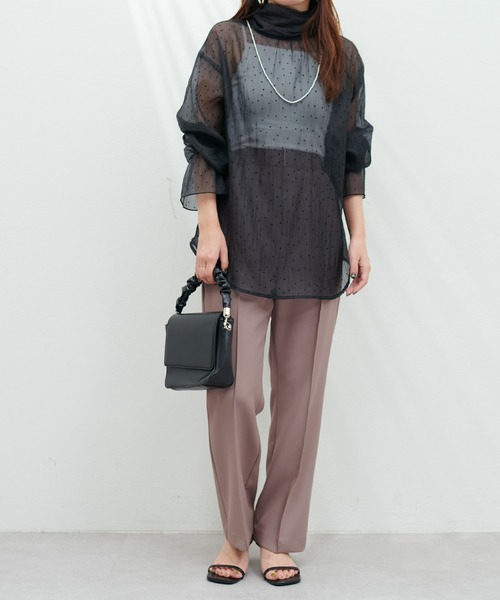 natural couture（ナチュラルクチュール）の「osonoハイウエスト美フレアパンツ（スラックス・レディース・ブラック/モカ/その他1・SMALL/MEDIUM/LARGE）」の17枚目の写真