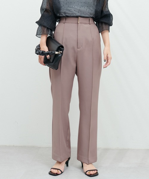 natural couture（ナチュラルクチュール）の「osonoハイウエスト美フレアパンツ（スラックス・レディース・ブラック/モカ/その他1・SMALL/MEDIUM/LARGE）」の15枚目の写真