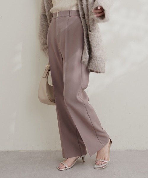 natural couture（ナチュラルクチュール）の「osonoハイウエスト美フレアパンツ（スラックス・レディース・ブラック/モカ/その他1・SMALL/MEDIUM/LARGE）」の21枚目の写真