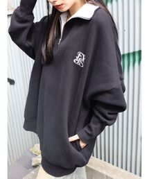 【WEB限定】裏起毛バイカラーハーフジップミニワンピース