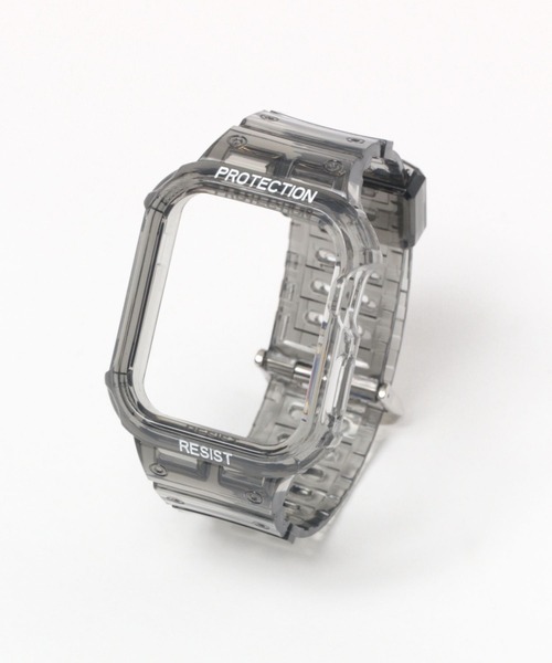 GLOBAL WORK（グローバルワーク）の「アップルウォッチクリアバンド/973083（デジタル腕時計・レディース・クリア/クリアブルー/ブラック・MEDIUM/SMALL）」の2枚目の写真